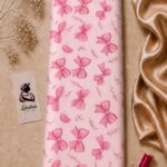 Cute pink bow print on a soft pastel pink background-Italian Silk (ST01)
