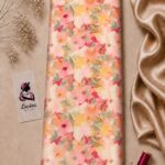 Soft watercolor floral print in pastel pink, peach, and yellow tones-Italian Silk (ST01)