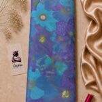 Elegant blue floral print with layered blooms in rich sapphire and turquoise tones-Italian Silk (ST01)