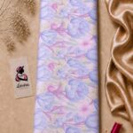 Delicate watercolor floral print featuring soft blue, lavender, and blush blooms in elegant pastel tones-Italian Silk (ST01)