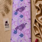 Elegant chain and scarf-inspired print in soft lavender with geometric accents and delicate tassel details-Italian Silk (ST01)