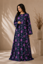 Romantic Botanical Floral with deep navy,Lavender,lilac,mauve,teal green Colors - Image 2