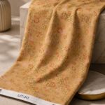chain and floral pattern in camel, beige, gold, tan, and soft blush-Italian Chiffon (CF01)