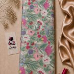 Vintage pastel floral print with delicate wildflowers on a soft sage green background- Silk Jacquard (JD02)