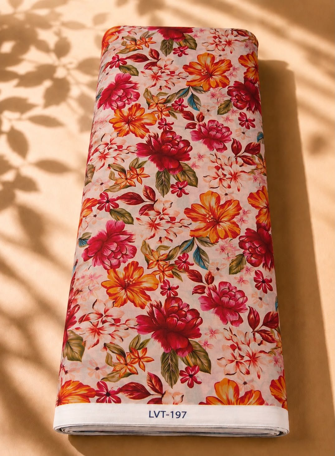 2026/08/1000054205.jpg Elegant floral pattern in warm pink, red, and orange with a timeless botanical design-Spanish Cotton (PC11) - Image 1