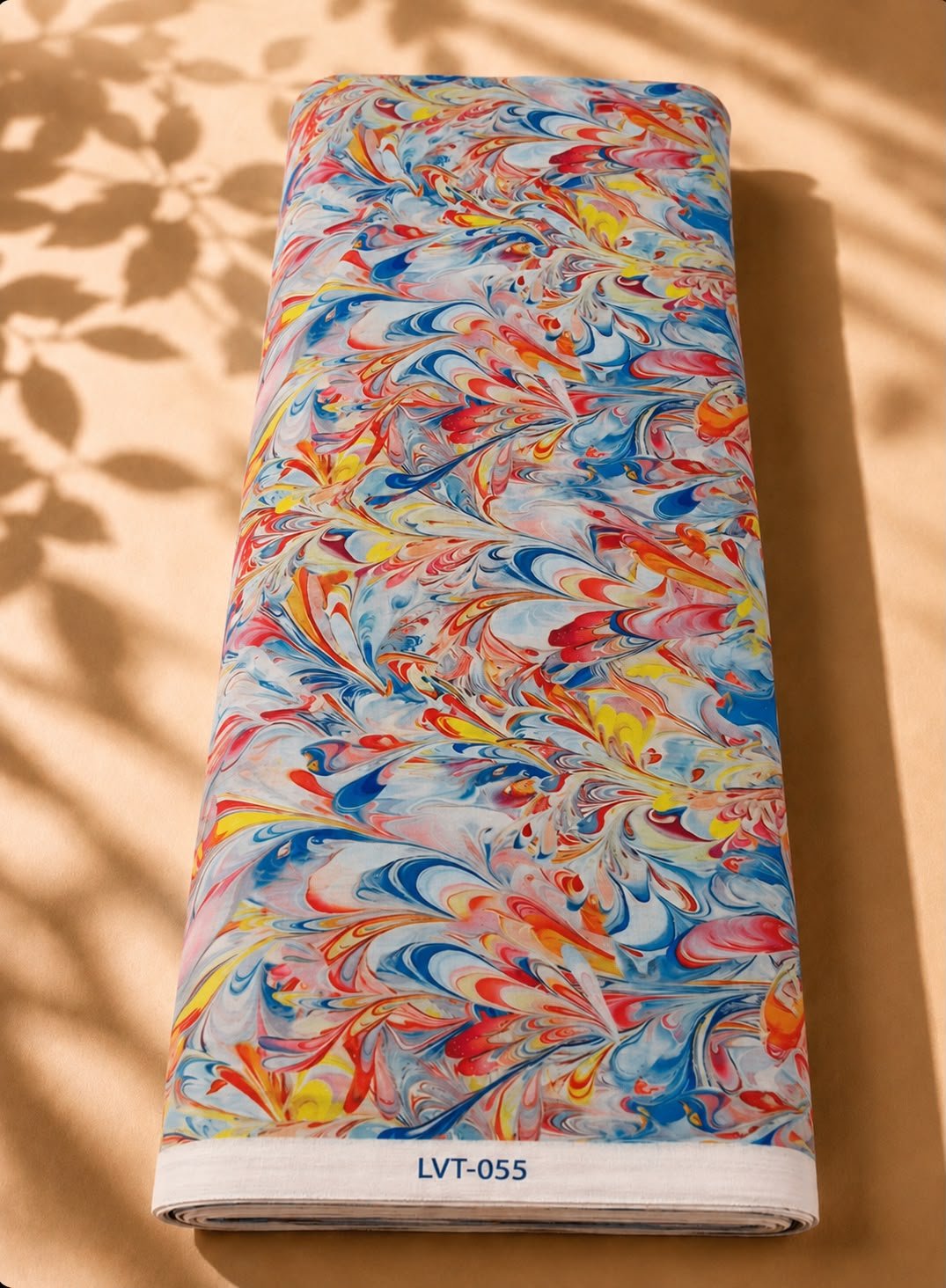 2026/08/1000054210.jpg Abstract marble swirl pattern in vibrant multicolor with an artistic fluid design-Spanish Cotton (PC11) - Image 1