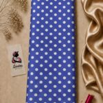 Classic white polka dot design on a rich royal blue background - Silk Jacquard (JD02)