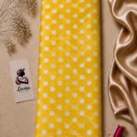 Classic white polka dot pattern on a vibrant yellow Boutila fabric - Silk Jacquard (JD02)