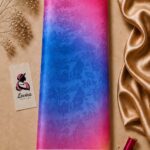 Elegant gradient design blending vibrant pink, purple, and royal blue, enhanced with a subtle tonal floral pattern - Silk Jacquard (JD02)