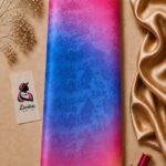 Elegant gradient design blending vibrant pink, purple, and royal blue, enhanced with a subtle tonal floral pattern - Silk Jacquard (JD02)