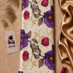 Silk jacquard fabric featuring a bold leopard-inspired floral design with elegant golden details - Silk Jacquard (JD07)