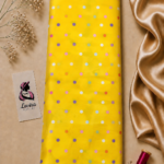 Colorful polka dots on a vibrant yellow background for a bright, playful look - Italian Silk (ST01)