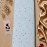 Colorful mini polka dots on a soft baby blue background for a playful, delicate look - Italian Silk (ST01)