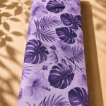 Purple tropical floral print with bold leaves and soft hibiscus flowers - Spanish Cotton (PC11)
