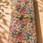 Multicolored chiffon adorned with dense vintage florals in soft pink, blue, peach, lavender, and green tones - Italian Chiffon (CF01)
