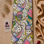 Colorful chain and polka dot design with vibrant abstract details - Italian Silk (ST01)