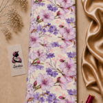 Soft pink and purple floral design on a creamy background - Italian Silk (ST01)