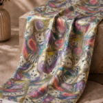 Playful multicolor chain motifs with bold artistic details and radiant gold touches - Chiffon Zari (ZR16)