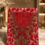 Ready-made embroidered fabric with luxurious floral embroidery and intricate detailing-(Spanich Cotton)