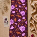 Elegant floral print with soft lavender blooms and flowing botanical vines-Italian Silk (ST01)