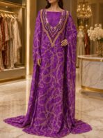 Ready-made embroidered silk fabric with a luxury chain print and elegant embroidered neckline.(Italian Silk) - Image 2