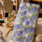 Elegant blue and white tulips create a fresh, graceful floral look.