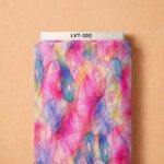 Vibrant flowing forms in pink, blue, and teal with soft watercolor layers and delicate linework