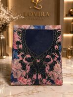 Ready-made embroidered fabric featuring an elegant floral print with a richly embroidered neckline-(Spanish Cotton)