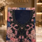 Ready-made embroidered fabric featuring an elegant floral print with a richly embroidered neckline-(Spanish Cotton)