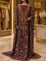 Ready-made embroidered fabric featuring an elegant floral print with a luxurious embroidered neckline-(Libirty Cotton) - Image 2