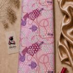 Elegant chain and tassel print in soft blush pink with lavender accents, geometric patchwork, and classic scarf-inspired details-Italian Silk (ST01)