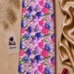 Vibrant floral print with bold pink, purple, and blue blooms-Italian Silk (ST01)