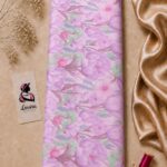 Soft pastel floral print in delicate lavender and blush pink with subtle mint green botanical accents-Italian Silk (ST01)