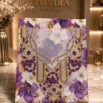 Ready-made embroidered silk fabric with a graceful floral print and elegant embroidered neckline.(Italian Silk)