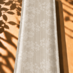 Elegant ivory jacquard silk with delicate florals and fine vertical lines - Jacquard Silk (JD08x2)
