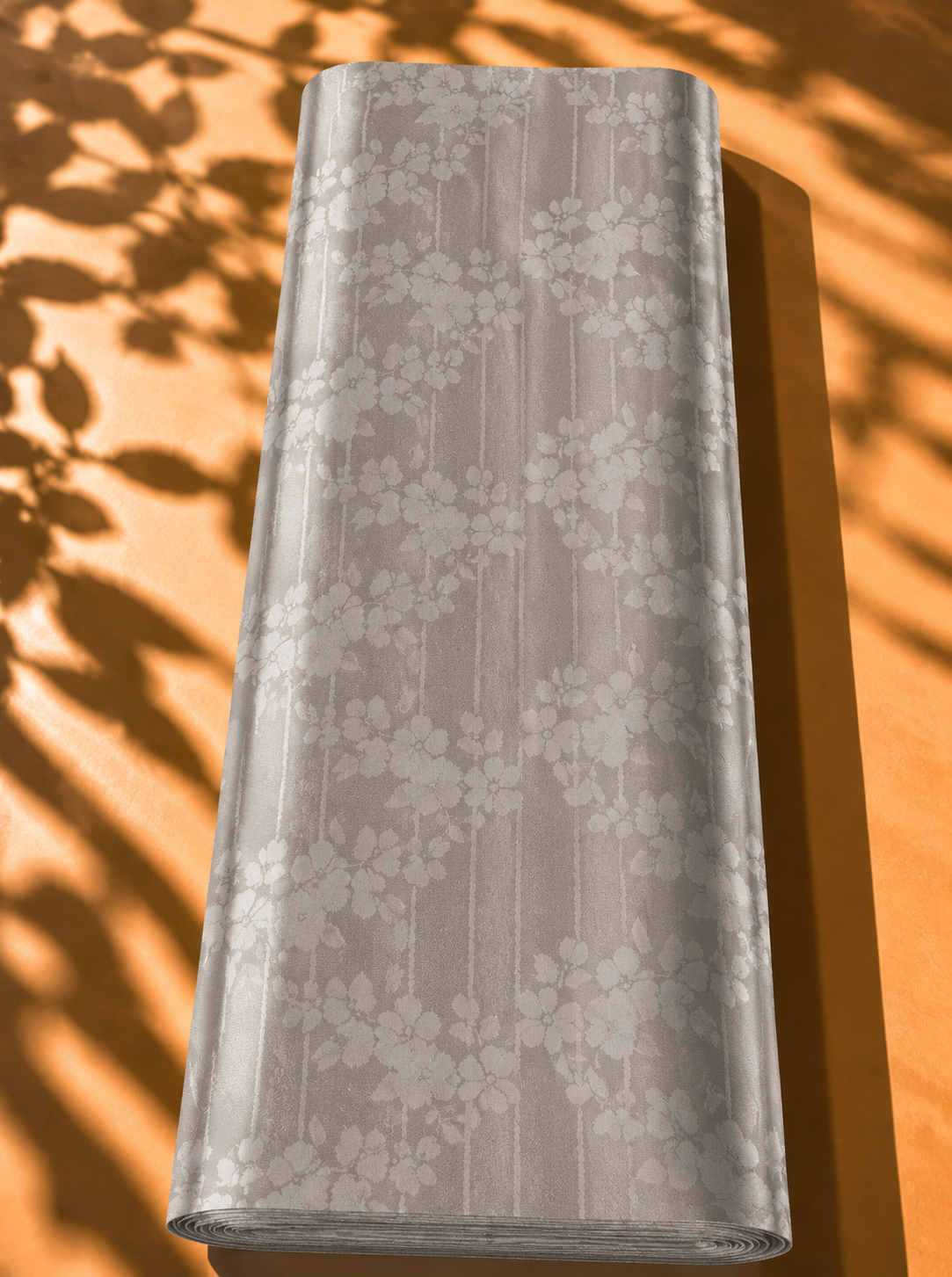 2026/09/1000064716.png Luminous pearl-white jacquard silk with graceful floral detailing and fine vertical lines, creating a clean, sophisticated and timeless look - Jacquard Silk (JD08x2) - Image 1