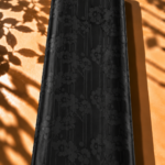 Silky elegance in classic black, featuring a refined floral jacquard pattern with subtle vertical detailing for a sophisticated timeless finish - Jacquard Silk (JD08x2)
