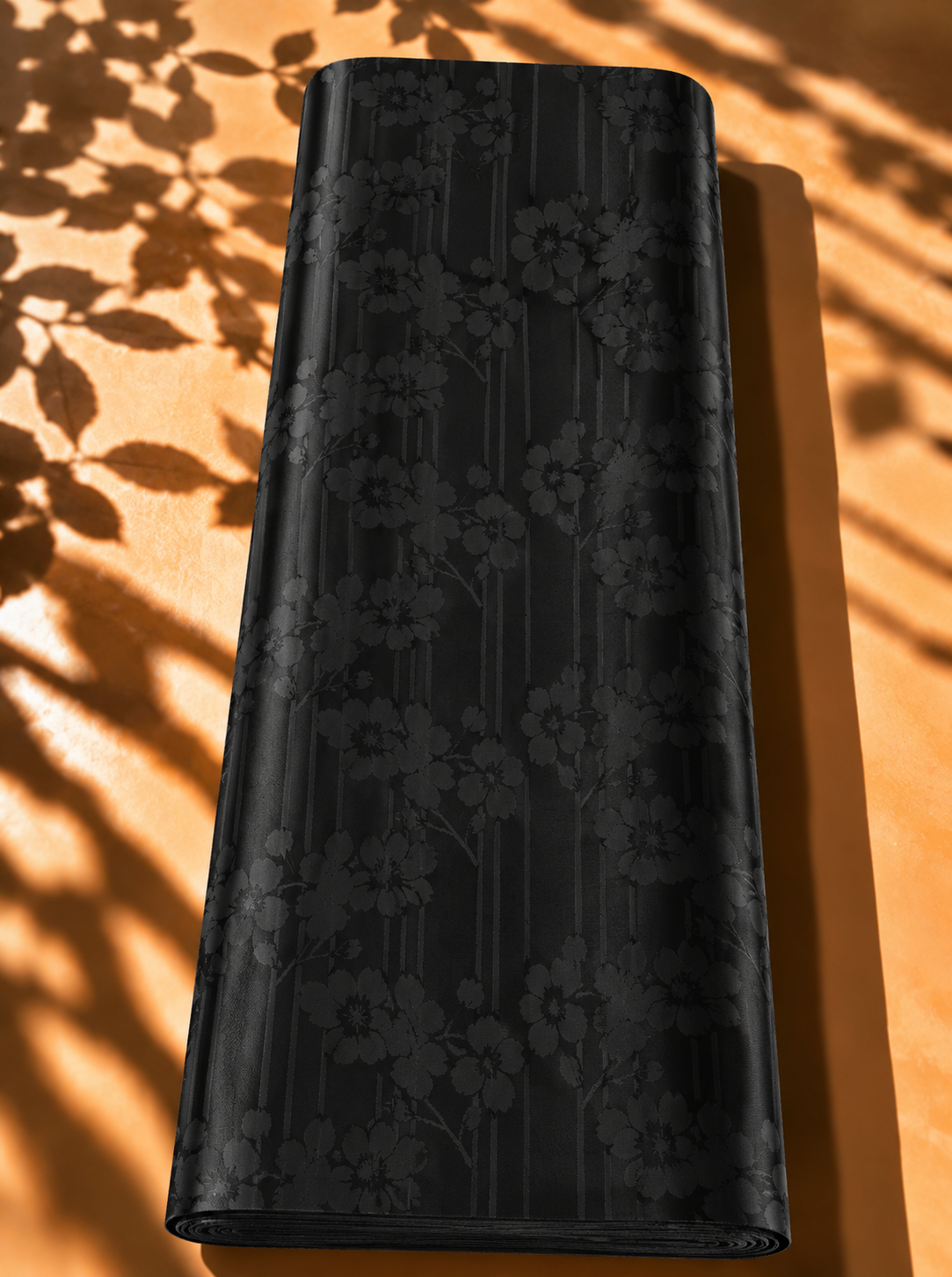 2026/09/1000064722.png Silky elegance in classic black, featuring a refined floral jacquard pattern with subtle vertical detailing for a sophisticated timeless finish - Jacquard Silk (JD08x2) - Image 1