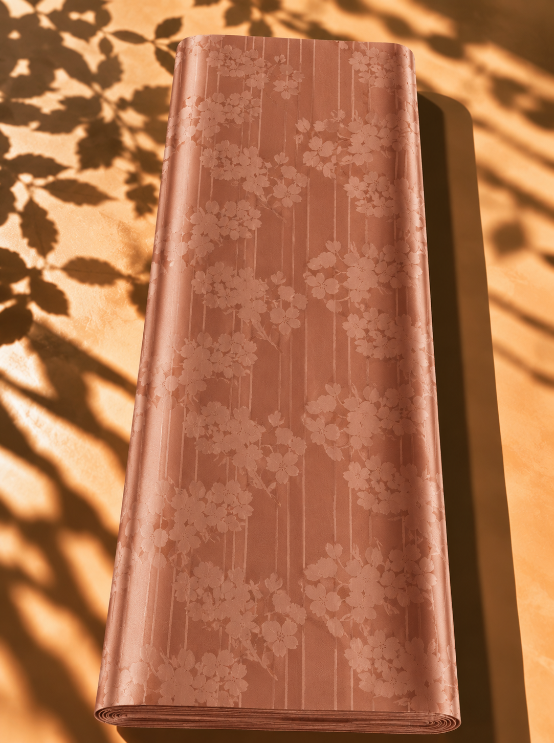 2026/09/1000064723.png Silky elegance with a delicate floral pattern and subtle vertical detailing in a soft dusty peach tone - Jacquard Silk (JD08x2) - Image 1