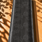 Timeless blossoms meet subtle vertical accents in a sophisticated charcoal black shade - Jacquard Silk (JD08x2)
