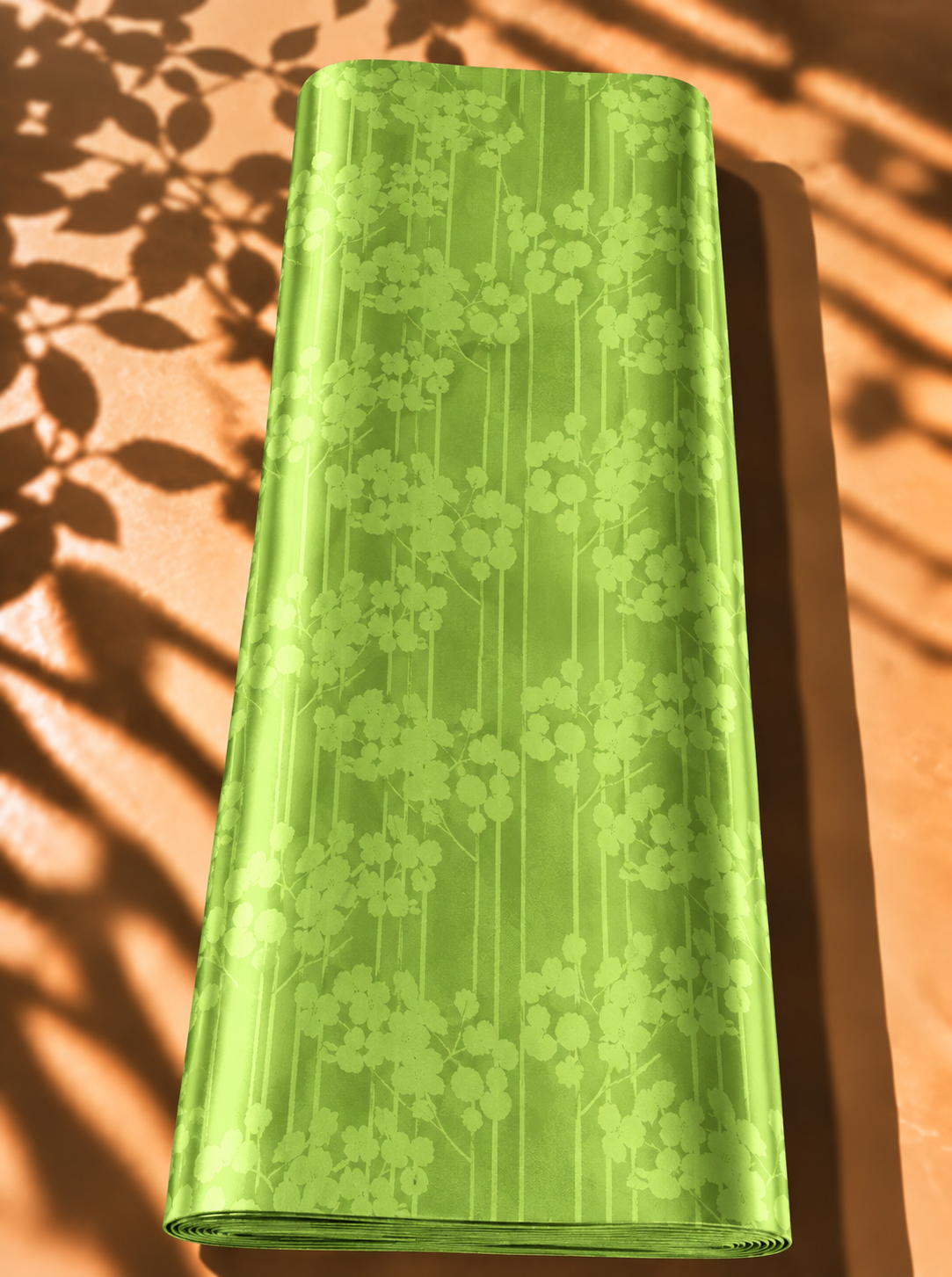 2026/09/1000064747.png Lively blossoms blend beautifully with slender vertical accents in a fresh lime green shade - Jacquard Silk (JD08x2) - Image 1