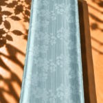 Delicate floral pattern with elegant vertical lines in a soft icy blue tone - Jacquard Silk (JD08x2)