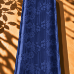Sophisticated floral pattern with sleek vertical lines in a deep royal blue tone - Jacquard Silk (JD08x2)