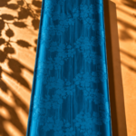 Graceful floral pattern with subtle vertical detailing in a rich ocean blue tone - Jacquard Silk (JD08x2)