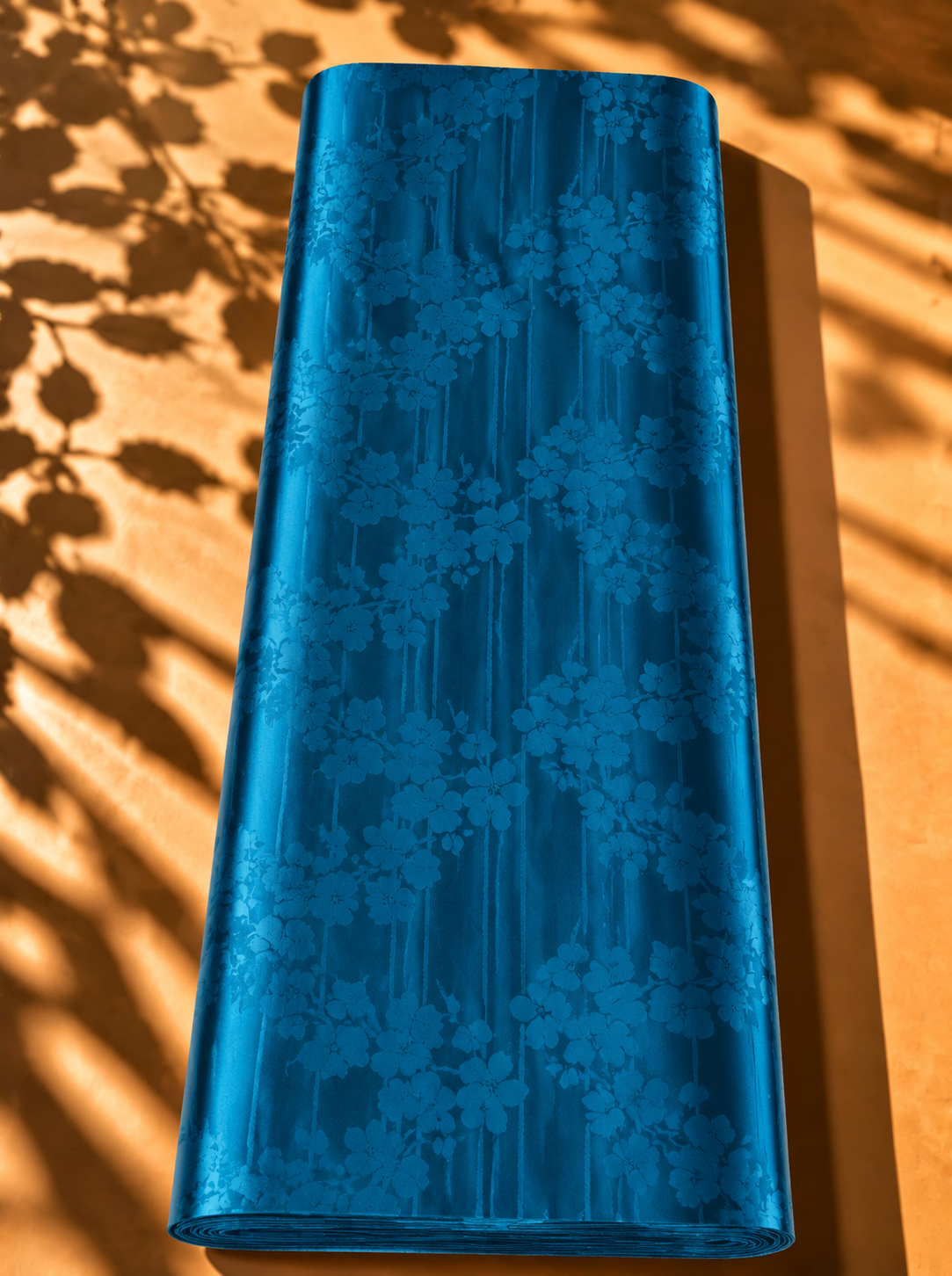 2026/09/1000064767.png Graceful floral pattern with subtle vertical detailing in a rich ocean blue tone - Jacquard Silk (JD08x2) - Image 1