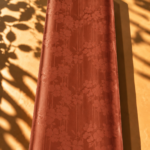 Refined floral pattern with delicate vertical lines in a warm terracotta tone - Jacquard Silk (JD08x2)