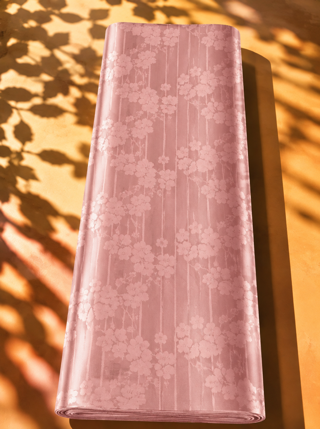 2026/09/1000064773.png Graceful floral design with fine vertical lines in a soft blush pink tone - Jacquard Silk (JD08x2) - Image 1