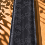 Luxurious black jacquard silk featuring delicate floral motifs and fine vertical lines for a refined, elegant look - Jacquard Silk (JD08x2)