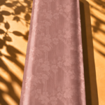 Soft dusty pink jacquard silk with elegant florals and subtle vertical lines - Jacquard Silk (JD08x2)