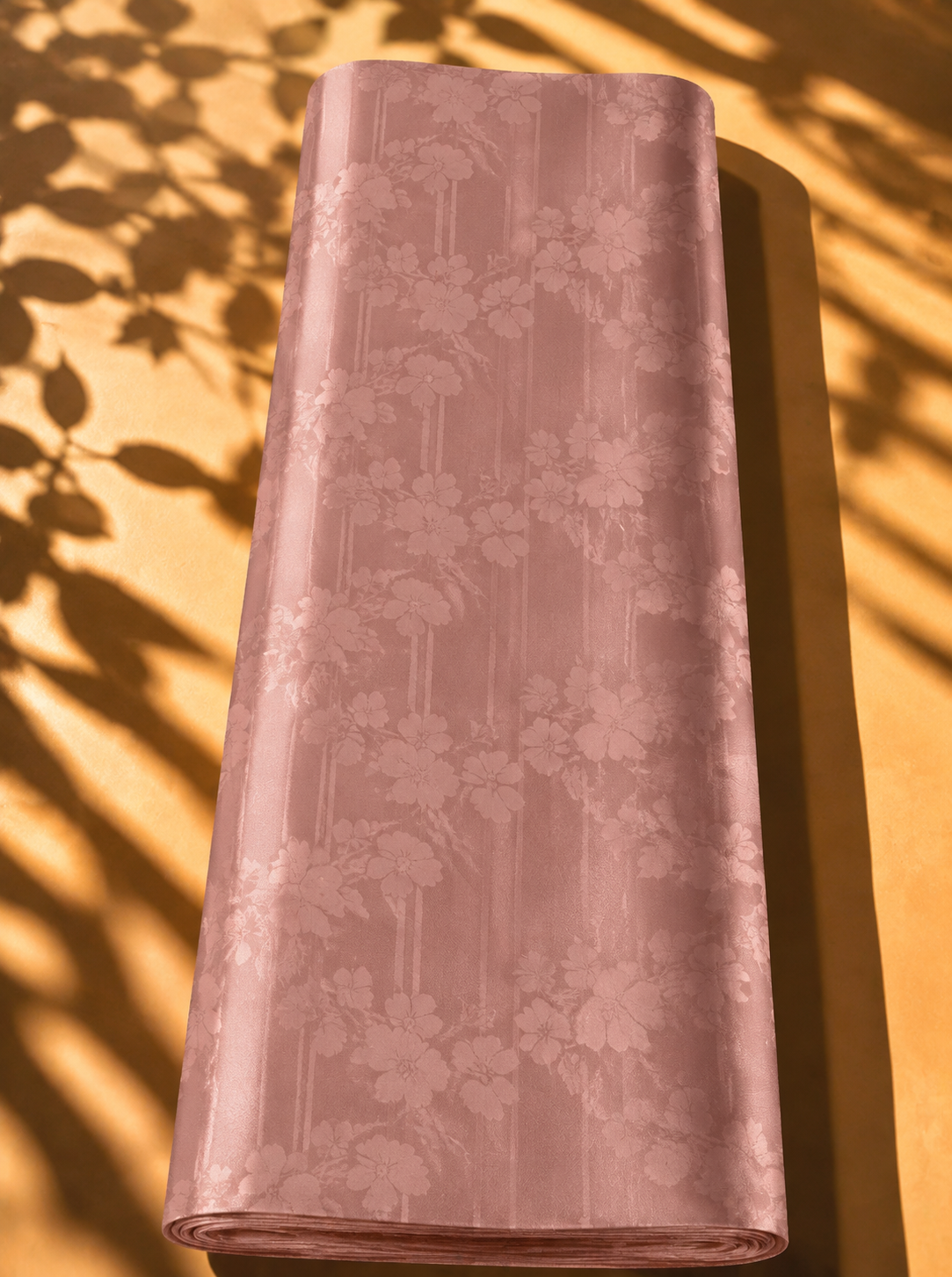 2026/09/1000064980.png Soft dusty pink jacquard silk with elegant florals and subtle vertical lines - Jacquard Silk (JD08x2) - Image 1